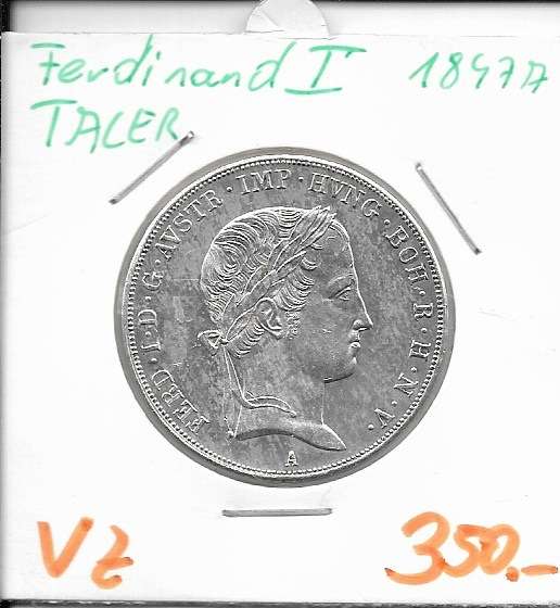 1 Taler Silber 1847 A Ferdinand I