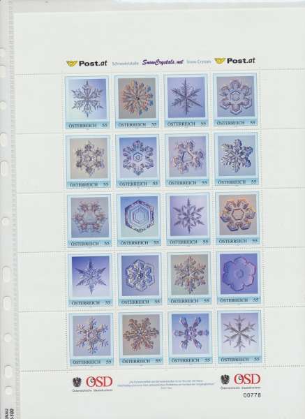 Schneekristalle Snow Crystals Marken Edition 20 Postfrisch