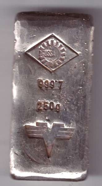 1/4 Kilo Silber Barren 250 Gramm Ögussa 999,7 Fein Volksbank