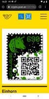 Crypto Stamp 1 - Einhorn Grün Edition Grün / crypto stamp 1 edition green 6 stellig- Postfrisch Crypto Stamp 1 - Einhorn Grün Edition Grün / crypto stamp 1 edition green 6 stellig- Postfrisch