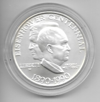 1 Dollar 1890-1990 Silber USA Eisenhower Centennial W 1 Dollar 1890-1990 Silber USA Eisenhower Centennial W