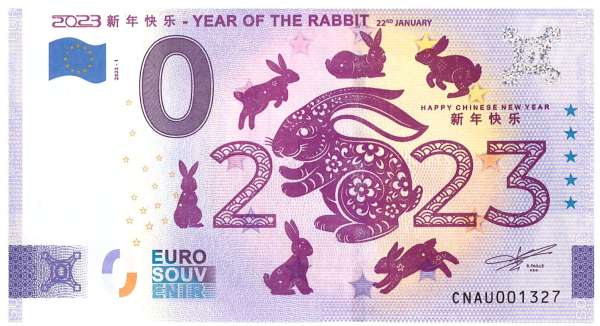 China Year of the Rabbit 0 Euro Schein 2023-1 - Unc