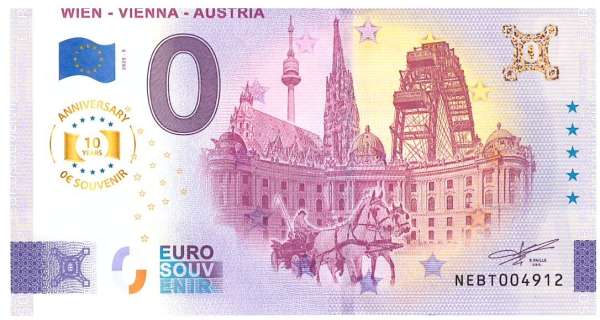 ANK.Nr. Wien Vienna Austria 0 Euro Schein 2025-5 Anniversary