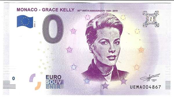 Monaco Grace Kelly - Unc 0 Euro Schein 2018-1