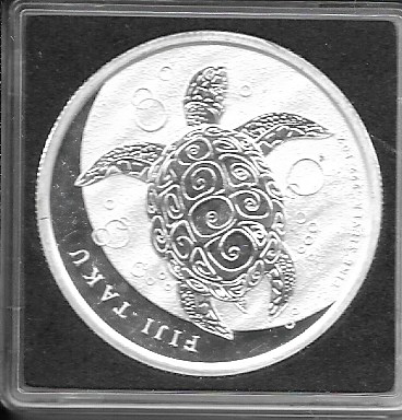 Schildkröte Fiji Taku Two 2 Dollar 2013 31,1g Silber Unze
