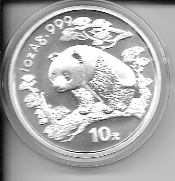 China 10 Yuan 1997 Panda 31,1g 1 Oz Silber Unze