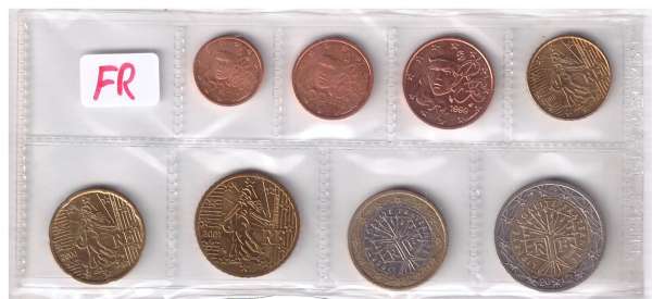 1,2,5,10,20,50,1,2 Set lose Frankreich