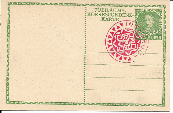KFJ I Jubiläums Korrespondenzkarte 1848-1908 Sonderstempel