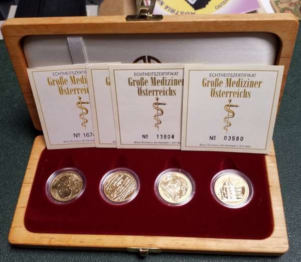 Große Komponisten Österreichs in Sammelbox 4 x 50 Euro in Gold