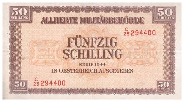 50 Schilling 1944 Ank Nr.246 Pick 109 Alliierte Militärbehörde C25 294400