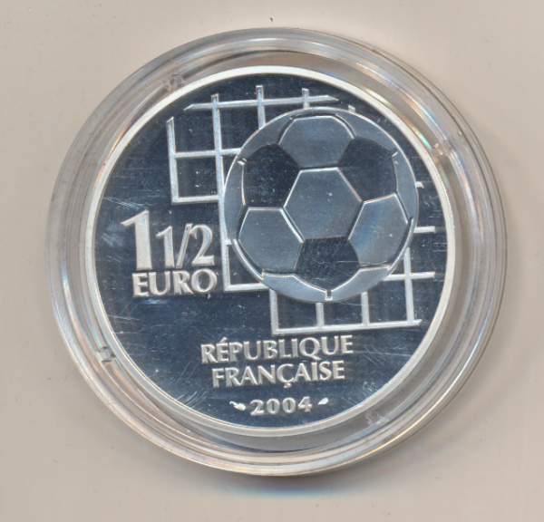 1 1/2 Euro 2004 100 Jahre FIFA Silber PP Frankreich