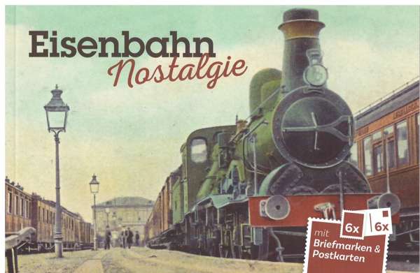 Eisenbahn Nostalgie Postkartenheft mit 6 Marken