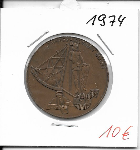 1974 Kalendermedaille Jahresregent Mars Bronze