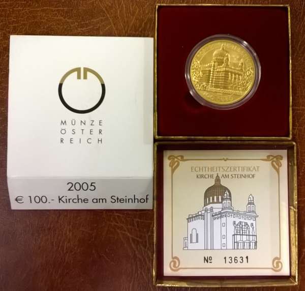 2005 - 100 Euro Gold Kirche am Steinhof (2005)