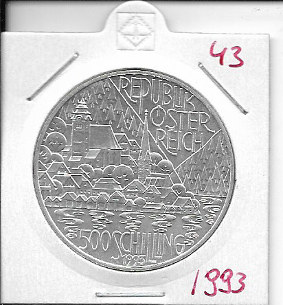 ANK Nr. 43 Seenregion 1993 500 Schilling Silber Normal